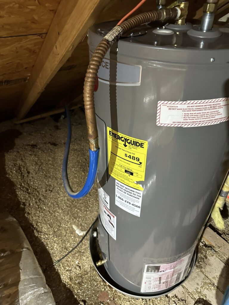 Water heater installation by professional plumber