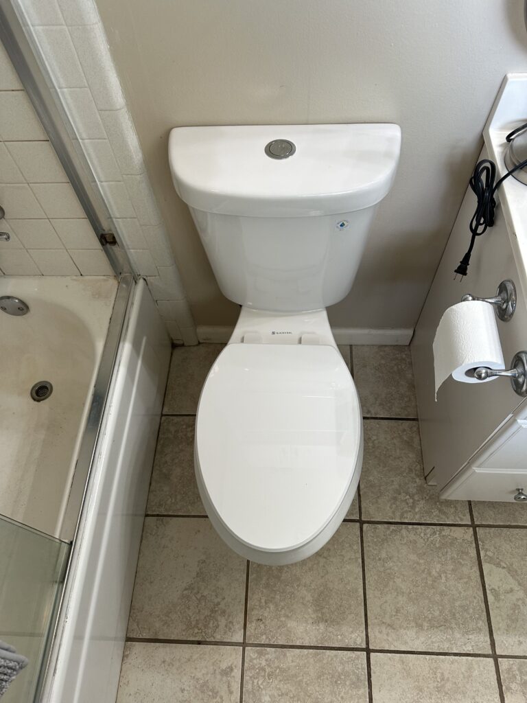 Toilet plumbing service completed