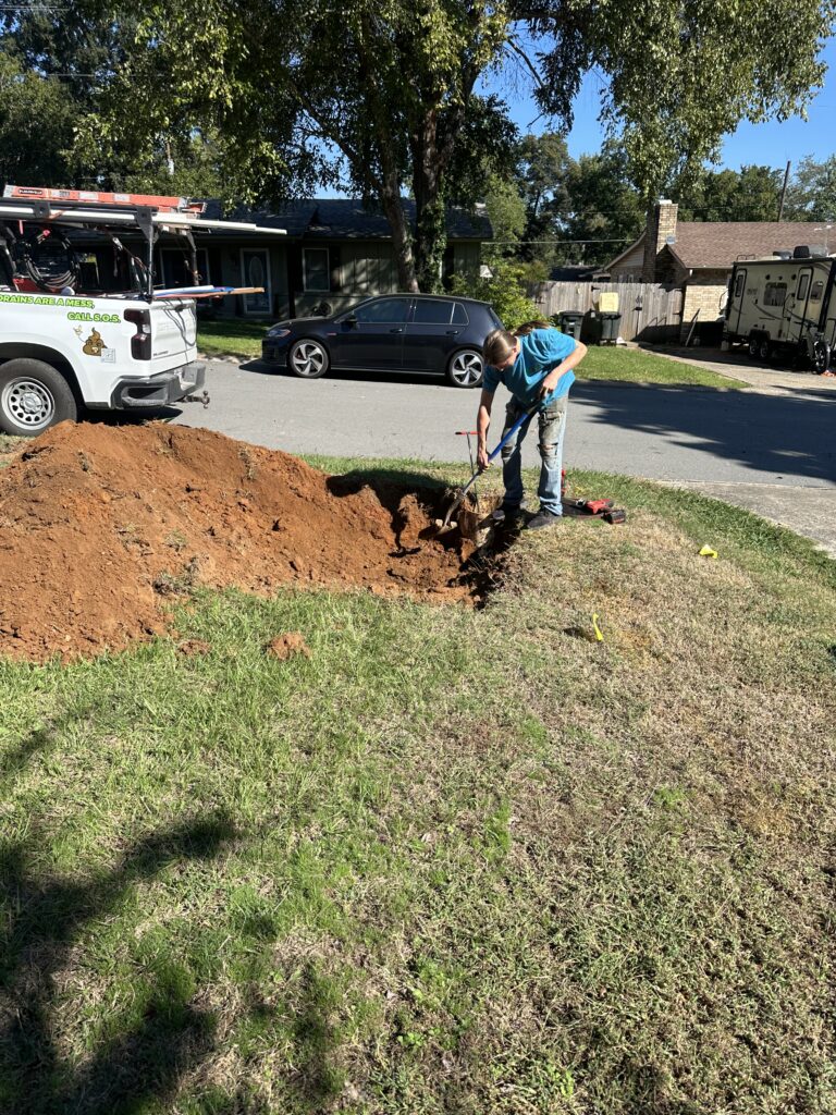 Exterior plumbing repair work