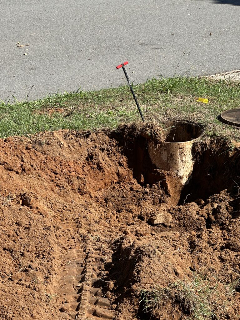 Plumbing line repair project