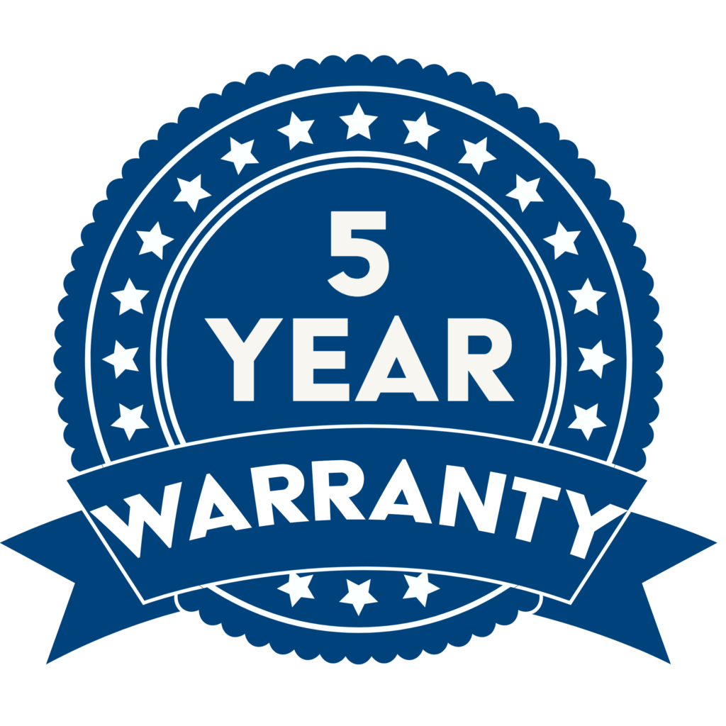5 year warranty blue transp